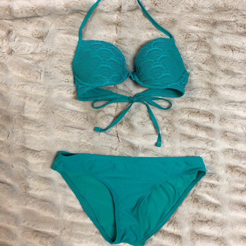 Turquoise Bikini Top and Bottom
